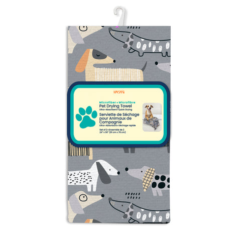 Dachshunds Pet Drying Towel, set of 2 paw drying towels for dogs, gift for dachsund lovers