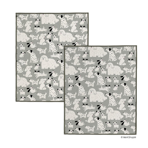 Gray & Black Dogs Pet Drying Towel, washable microfiber dog drying towel set, dog lovers gifts, animal lovers gifts