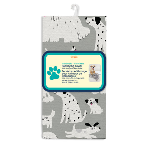 Gray & Black Dogs Pet Drying Towel, washable microfiber dog drying towel set, dog lovers gifts, animal lovers gifts