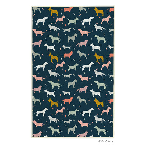 Dog Silhouettes Pet Drying Towel, washable large microfiber pet towel, cute dog print