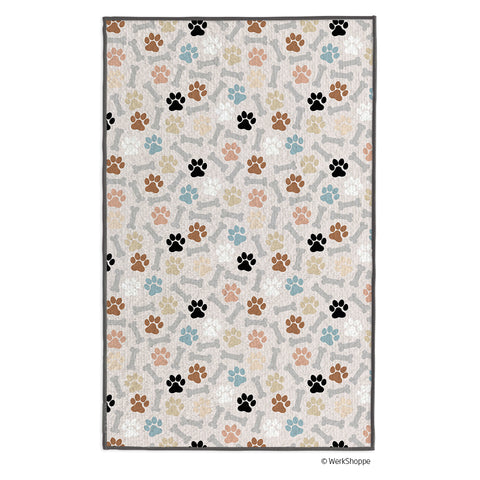 Neutral Dog Paws & Bone Pet Drying Towel, quick dry dog towel, large microfiber pet drying towel