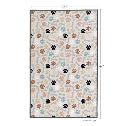 Neutral Dog Paws & Bone Pet Drying Towel, quick dry dog towel, large microfiber pet drying towel