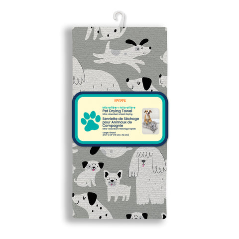 Gray & Black Dogs Pet Drying Towel, large towel for dogs and cats