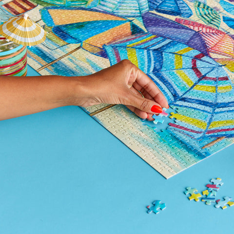 Umbrella Beach 1000 Piece Jigsaw Puzzle