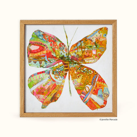 Mosaic Butterfly Framed Canvas Art