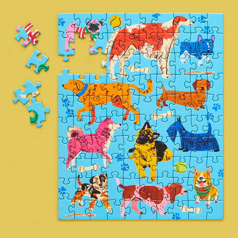 Pooches Playtime 100 Piece Jigsaw Puzzle, dog lovers, cute dogs, artist designed puzzles, Art by Emma Jayne